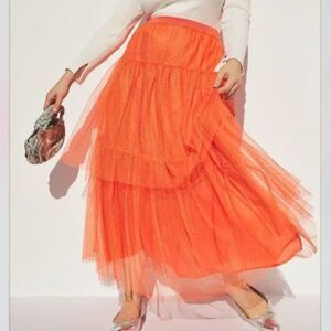 NWT Anthropologie Evelyn Tulle Maxi Skirt | XL